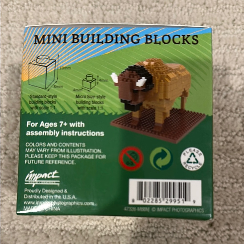 Mini Building Blocks Bison Set - Brown - Picture 4 of 4